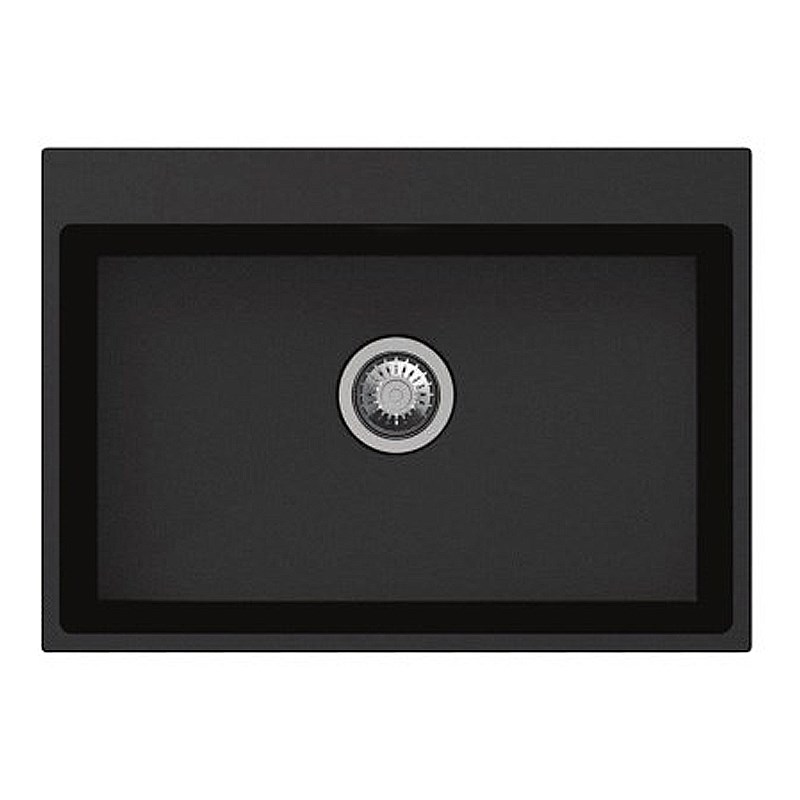 Black Carysil Waltz 680 Granite Single Bowl Stone Kitchen Sink 680*500*220mm