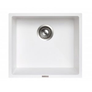 457x406mm White Carysil Granite Single Bowl Kitchen Sink